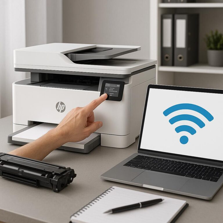 jak zmienić sieć wifi w drukarce hp?
