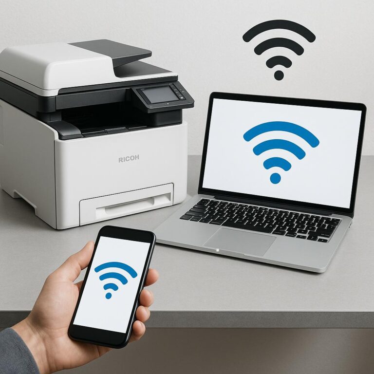 jak połączyć się z drukarką ricoh?