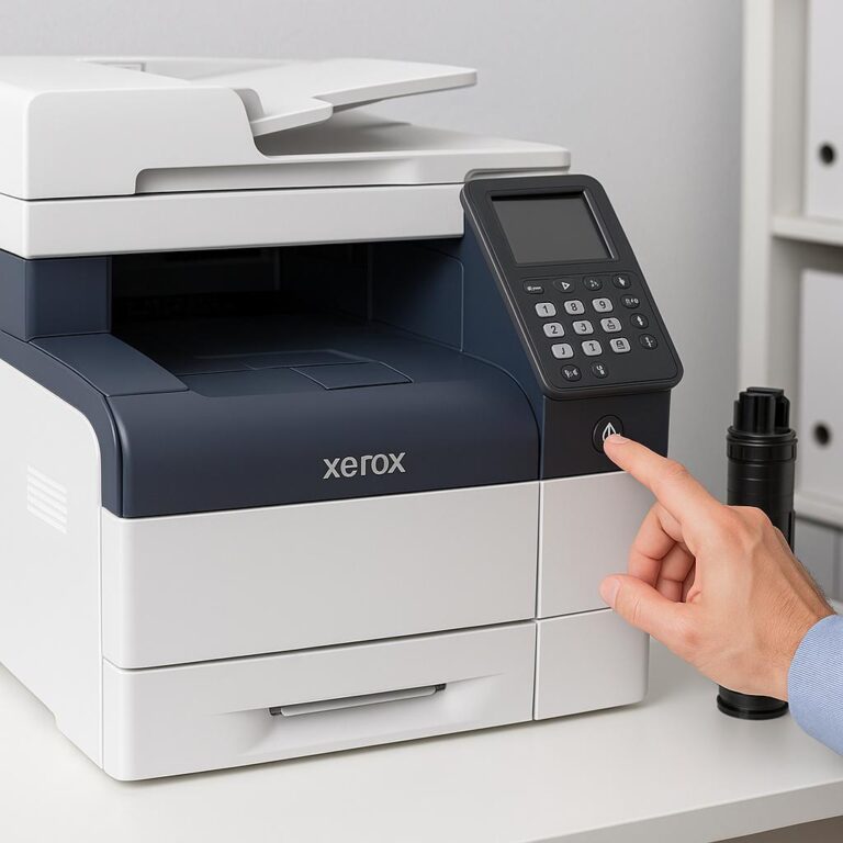 jak ponownie uruchomić drukarkę xerox?