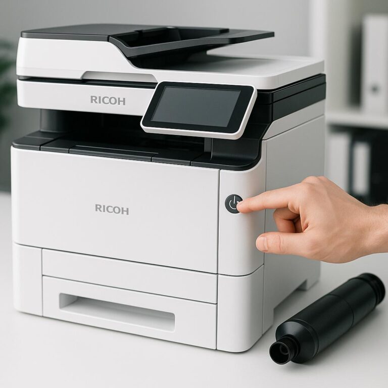 jak włączyć drukarkę ricoh?