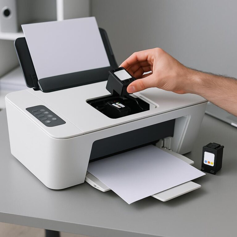 jak zainstalować nowy tusz w drukarce hp?