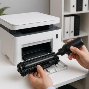 jak uzupełnić toner w drukarce hp?