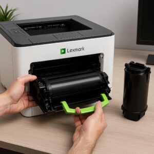 jak uzupełnić toner w drukarce laserowej lexmark?