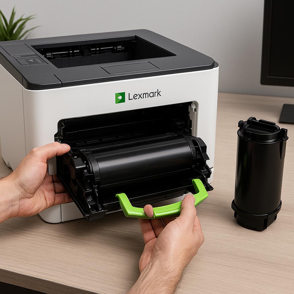 jak uzupełnić toner w drukarce laserowej lexmark?