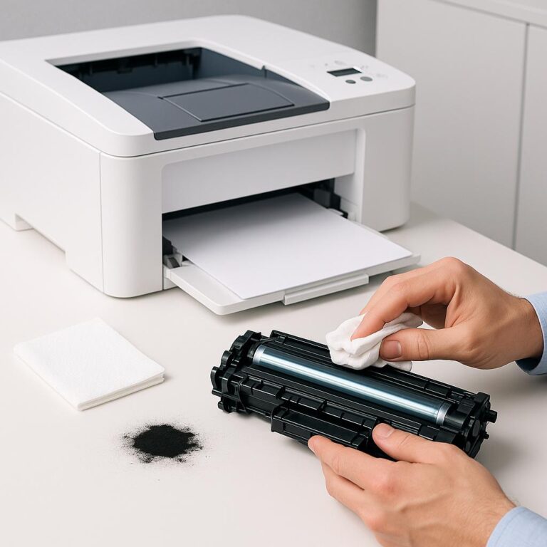 jak zmyć toner z drukarki?