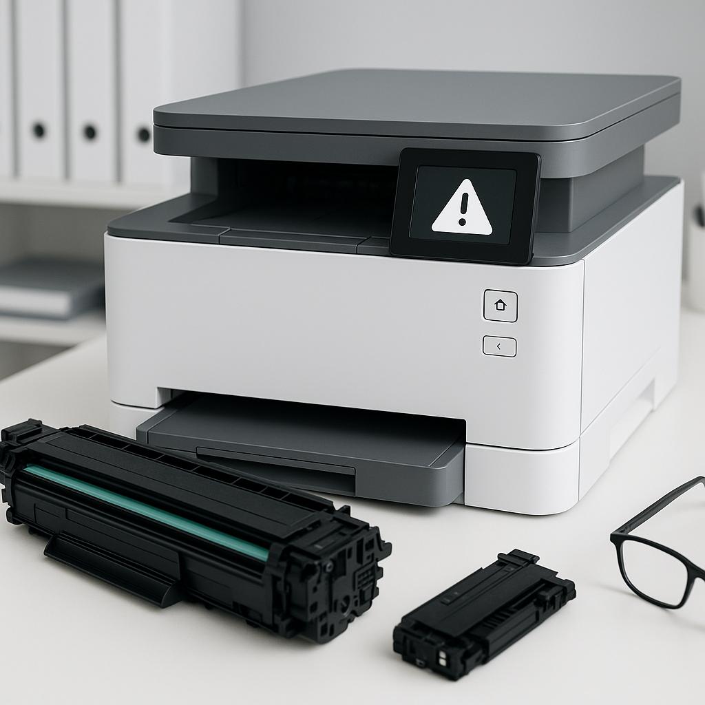 co oznacza błąd a w drukarce hp?