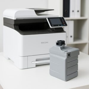 co zrobić z pełnym pojemnikiem na zużyty toner ricoh?