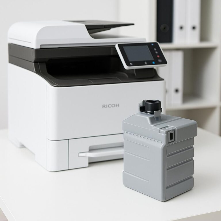 co zrobić z pełnym pojemnikiem na zużyty toner ricoh?