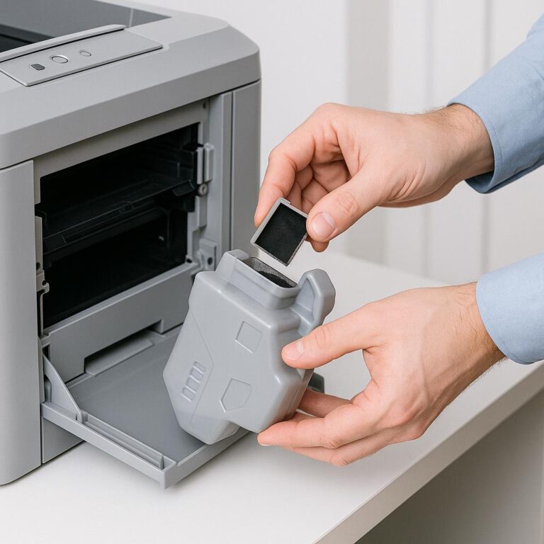 czy można ręcznie opróżnić pojemnik na zużyty toner?