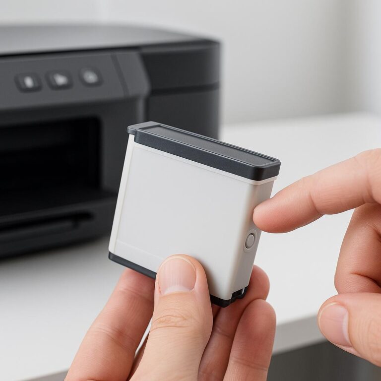 gdzie znajduje się tajny przycisk resetowania na pojemniku z tuszem do drukarki epson?
