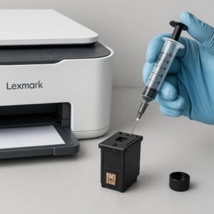 jak napełnić tusz do drukarki lexmark?