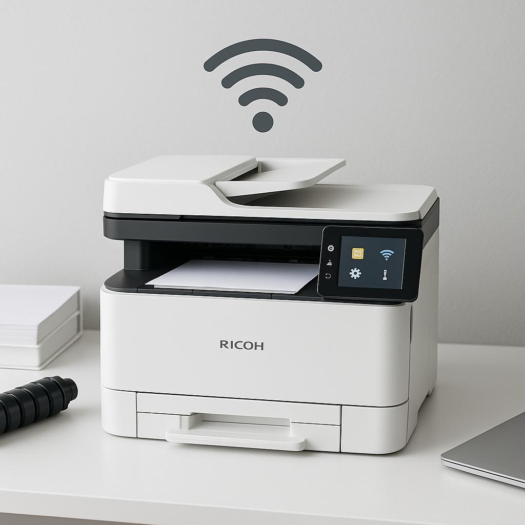 jak podłączyć drukarkę przez wi-fi ricoh?
