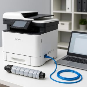 jak podłączyć drukarkę sieciową ricoh?