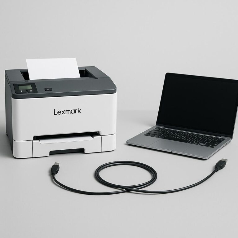 jak połączyć drukarkę lexmark z komputerem?