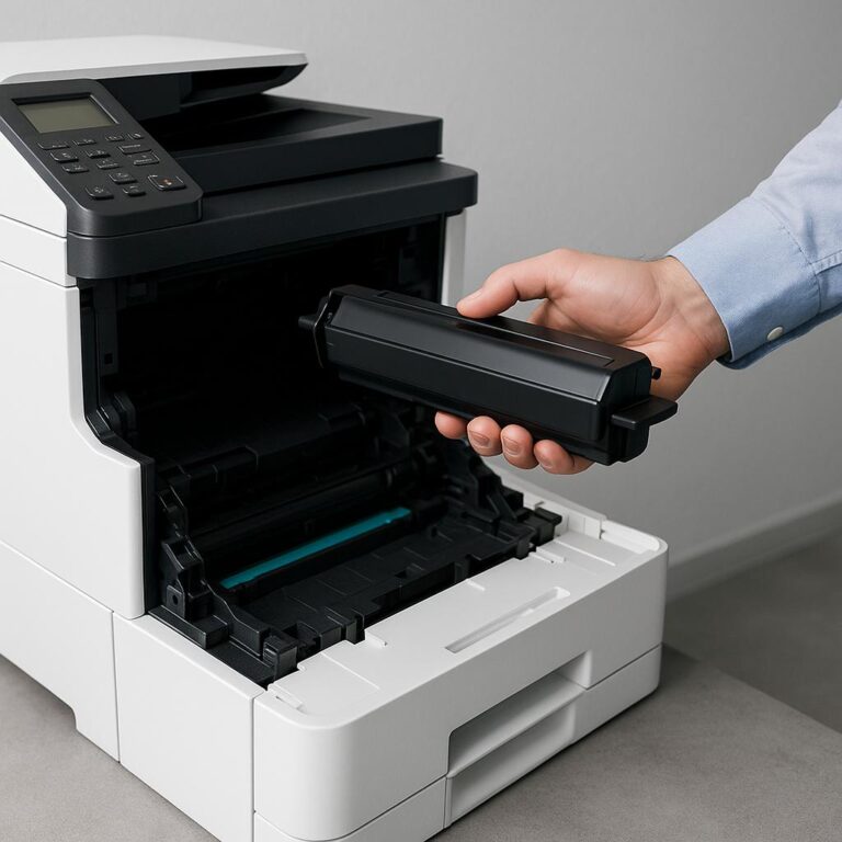 jak wyciagnać toner z drukarki kyocera?