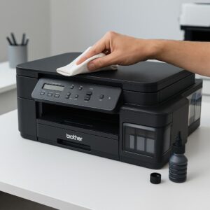 jak wyczyścić drukarkę brother dcp-t425w?