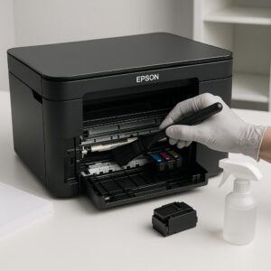 jak wyczyścić wnętrze drukarki epson?