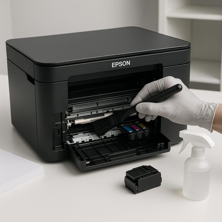 jak wyczyścić wnętrze drukarki epson?