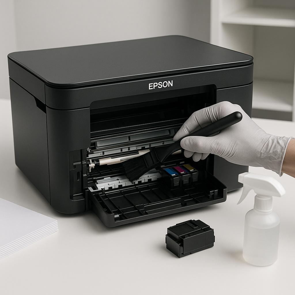jak wyczyścić wnętrze drukarki epson?