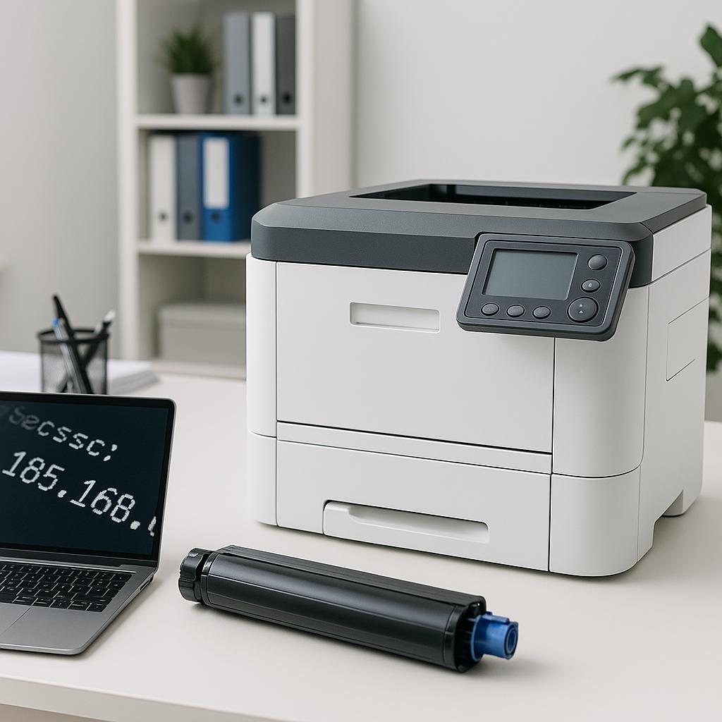 jak znaleźć ip drukarki oki?