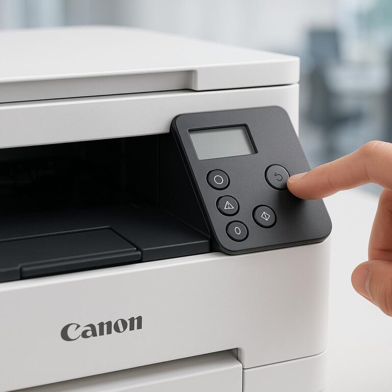który przycisk resetowania znajduje się w drukarce canon?
