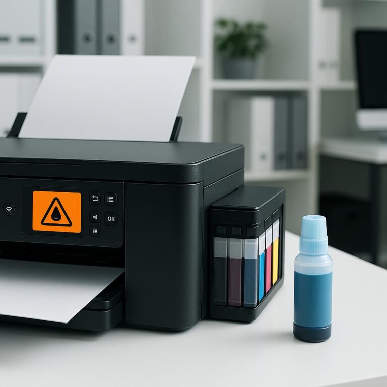 dlaczego moja drukarka epson wyświetla komunikat o braku tuszu, a nie informuje o tym?