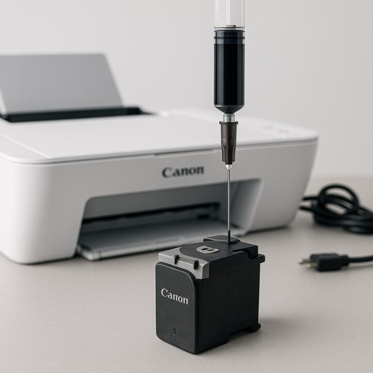 jak napełnić cartridge tuszem canon?