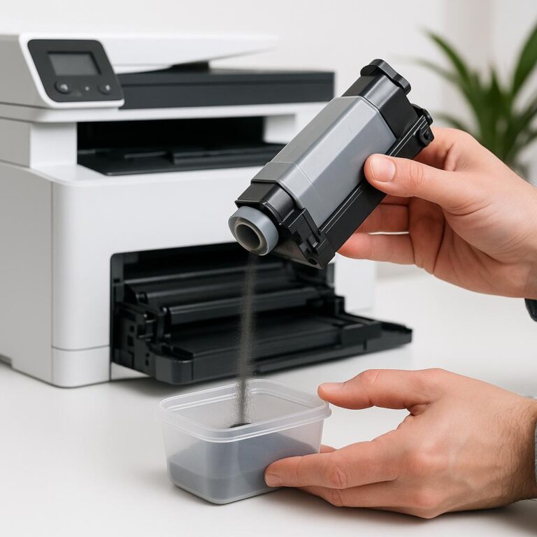 jak opróżnić pojemnik na zużyty toner?