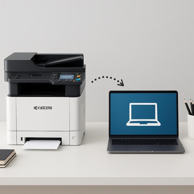 jak połączyć drukarkę kyocera z komputerem?