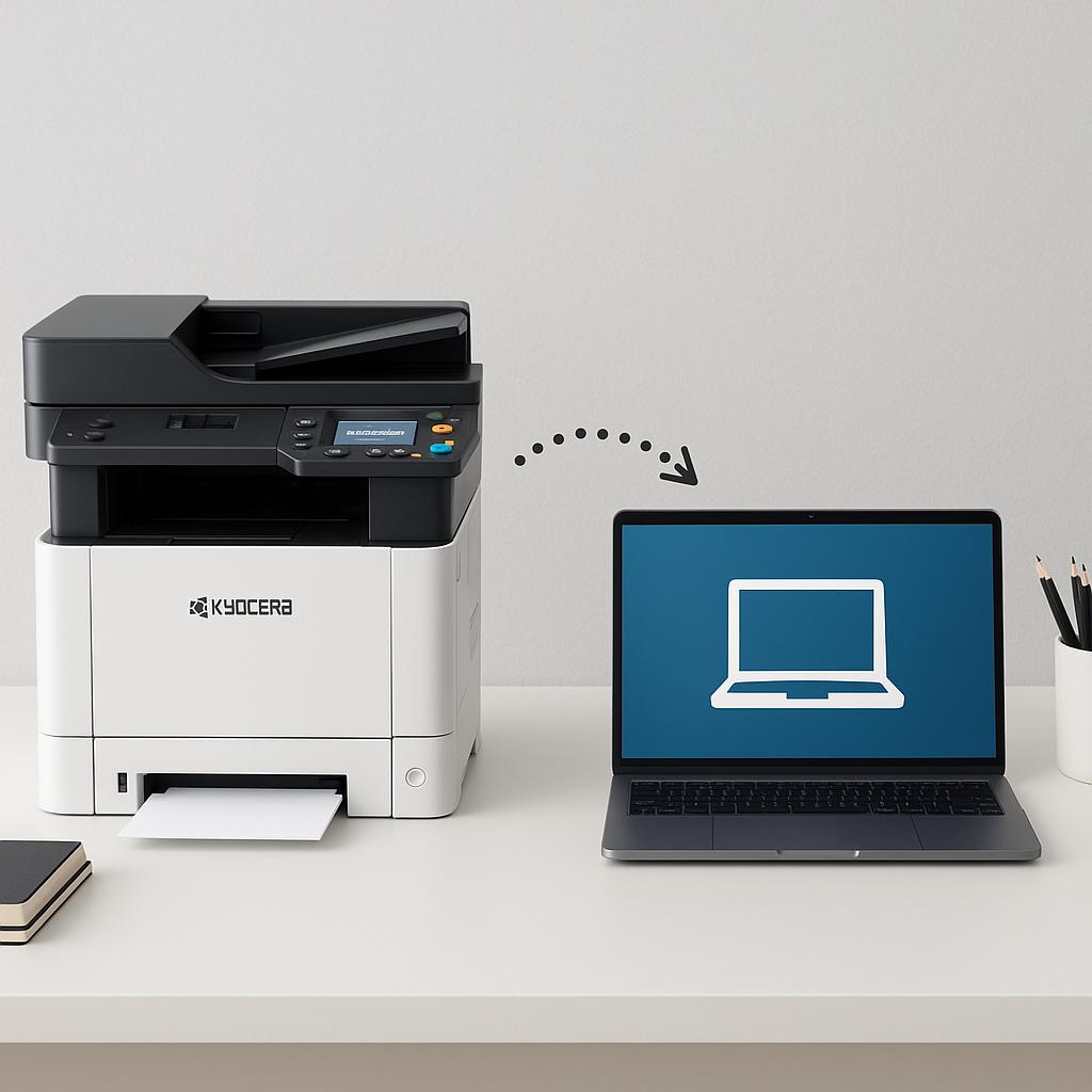 jak połączyć drukarkę kyocera z komputerem?