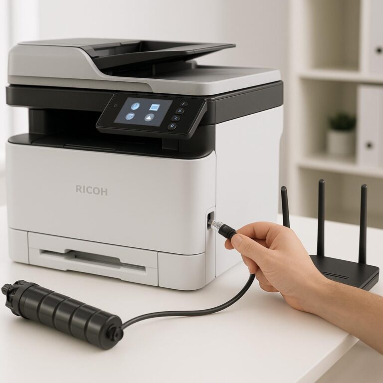 jak sprawdzić sieć w drukarce ricoh?