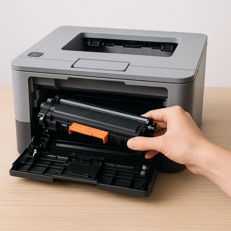 jak wyjąć toner z drukarki brother?