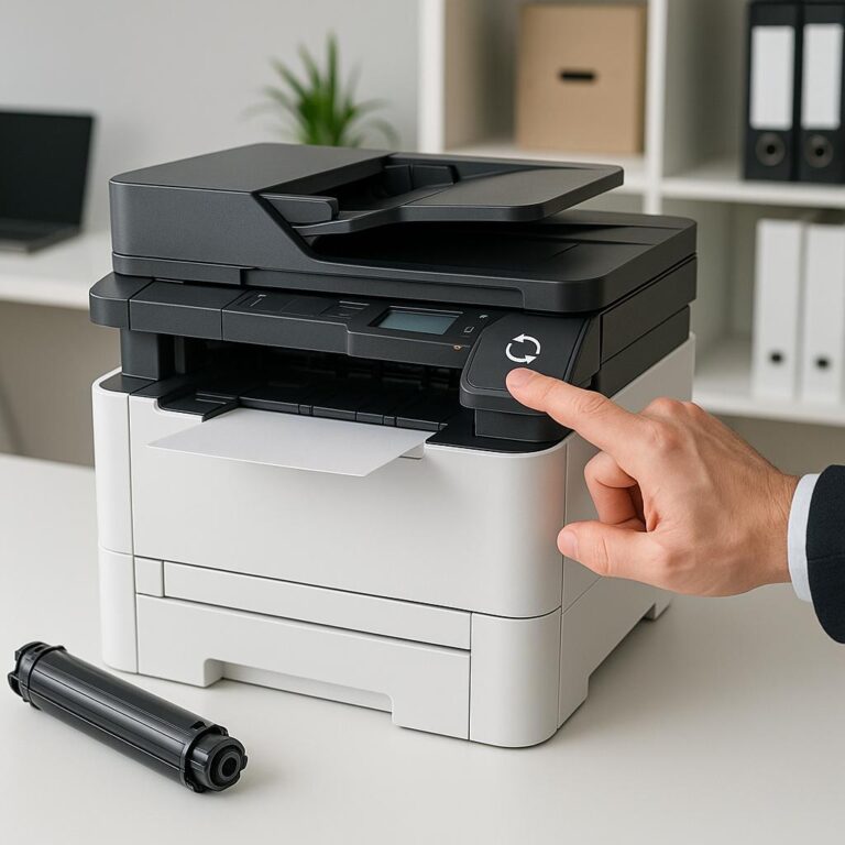 jak wymusić reset drukarki kyocera?