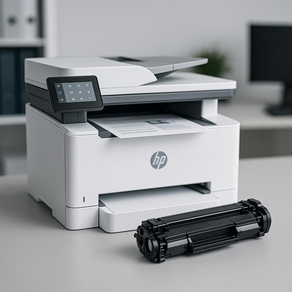 co oznacza litera "e" w nazwie drukarki hp?