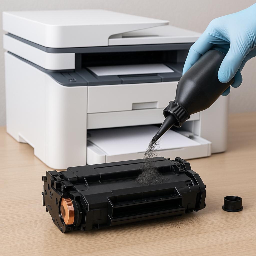 czy mogę napełniać wkłady z tonerem hp?