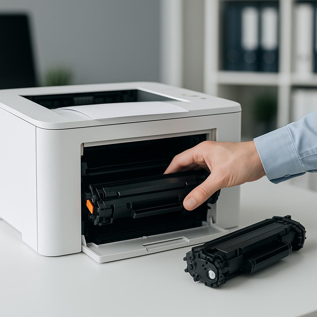 czy w drukarkach laserowych wymienia się toner?