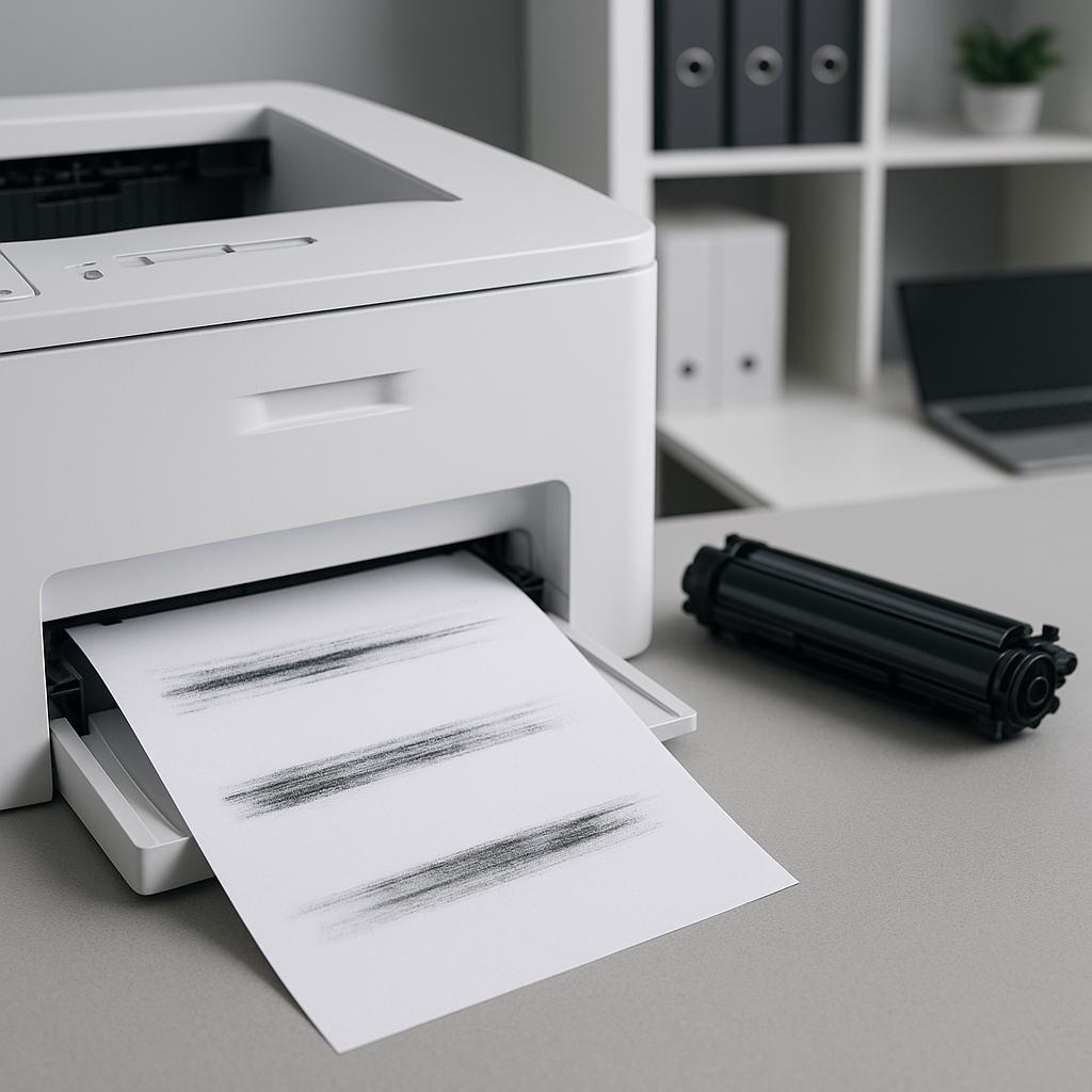 dlaczego na wydrukach z drukarki laserowej pojawiają się smugi?
