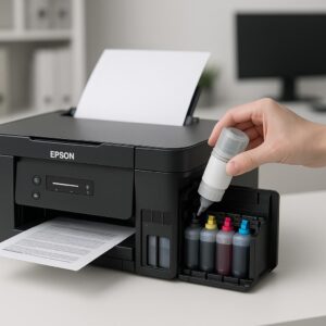 jak dolać tusz w drukarce epson?