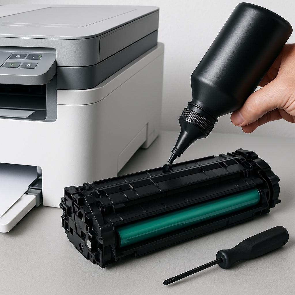 jak nabić toner do drukarki hp?