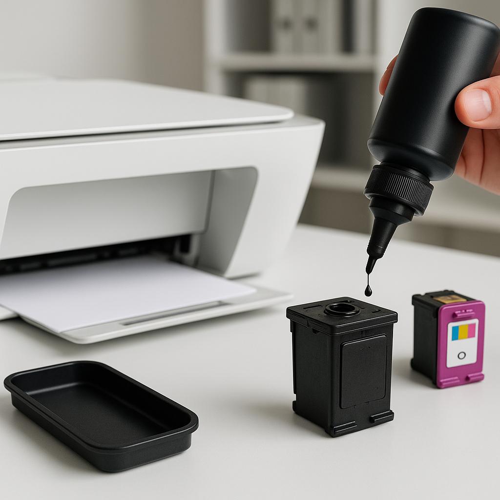 jak napełnić tusz do drukarki hp deskjet?