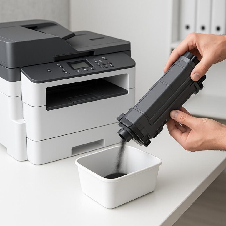 jak opróżnić pojemnik na zużyty toner brother?