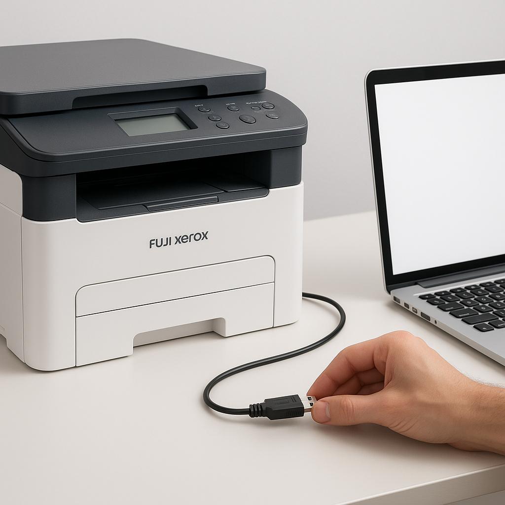 jak podłączyć urządzenie fuji xerox do komputera?