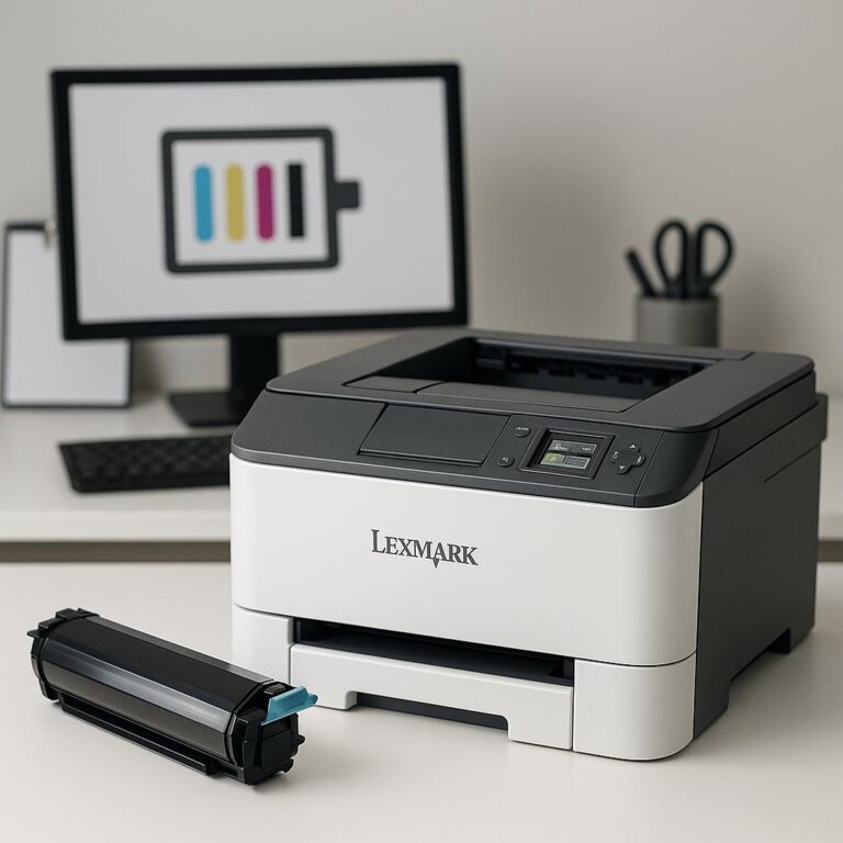 jak sprawdzić poziom tuszu w drukarce lexmark?