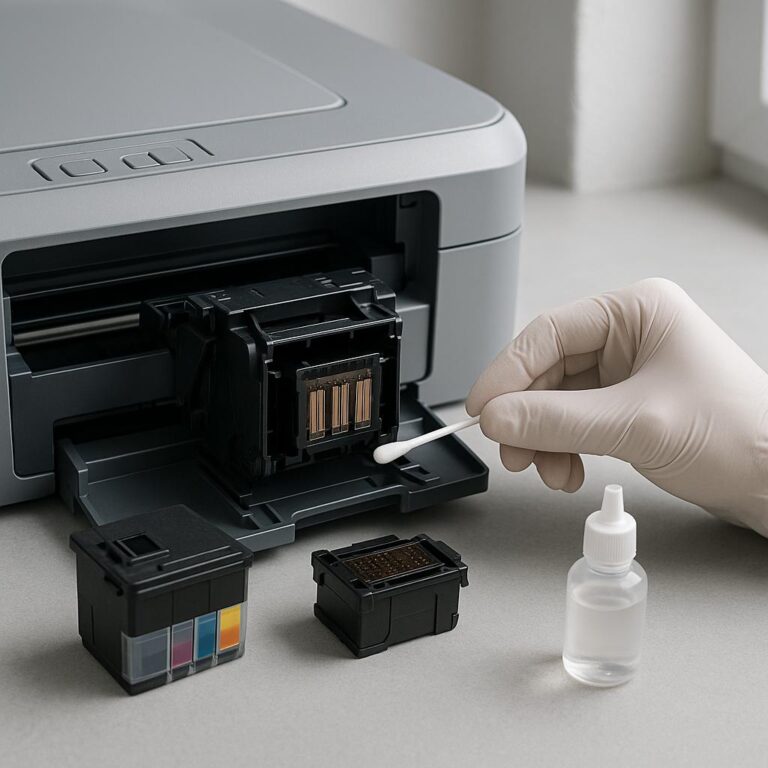 jak wyczyścić zaschnięte głowice w drukarce?