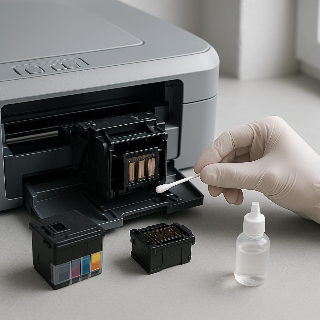 jak wyczyścić zaschnięte głowice w drukarce?