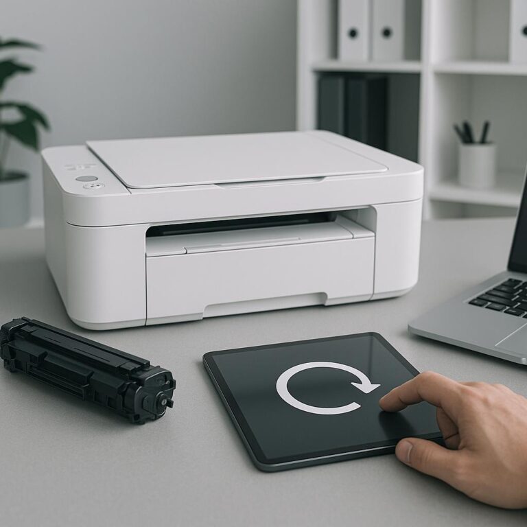 jak zresetować drukarkę canon bez przycisku?