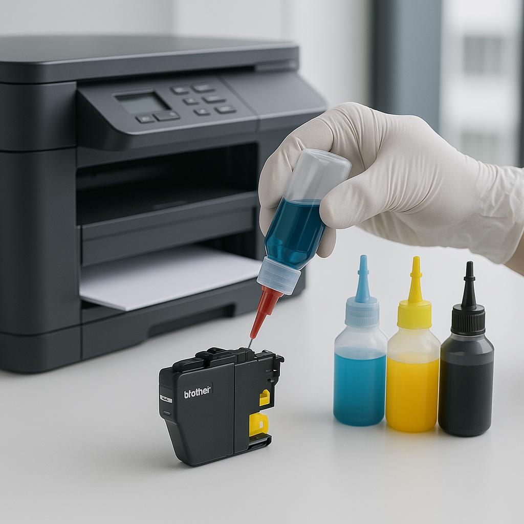 czy mogę samodzielnie napełniać wkłady atramentowe brother?