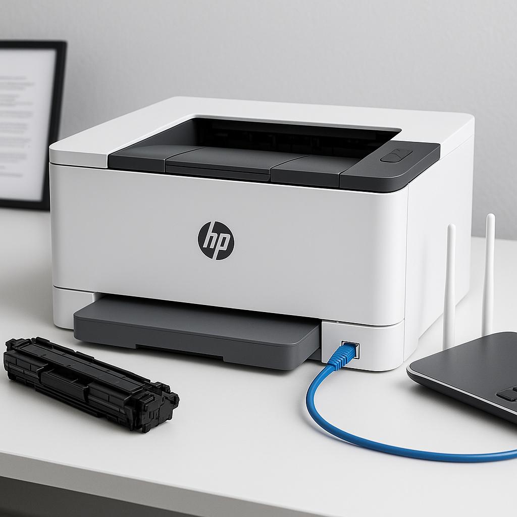 jak podłączyć drukarkę hp laserjet do internetu?