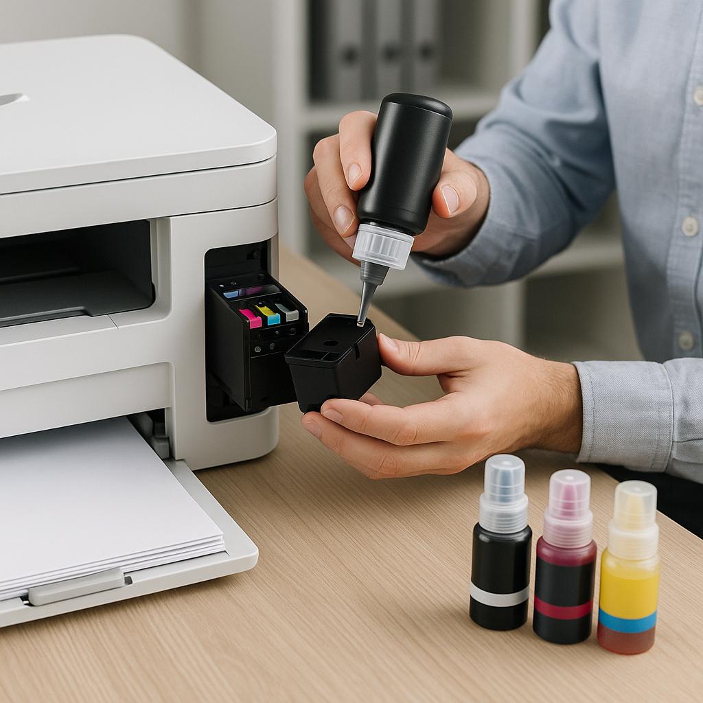 jak się uzupełnia tusz w drukarce?