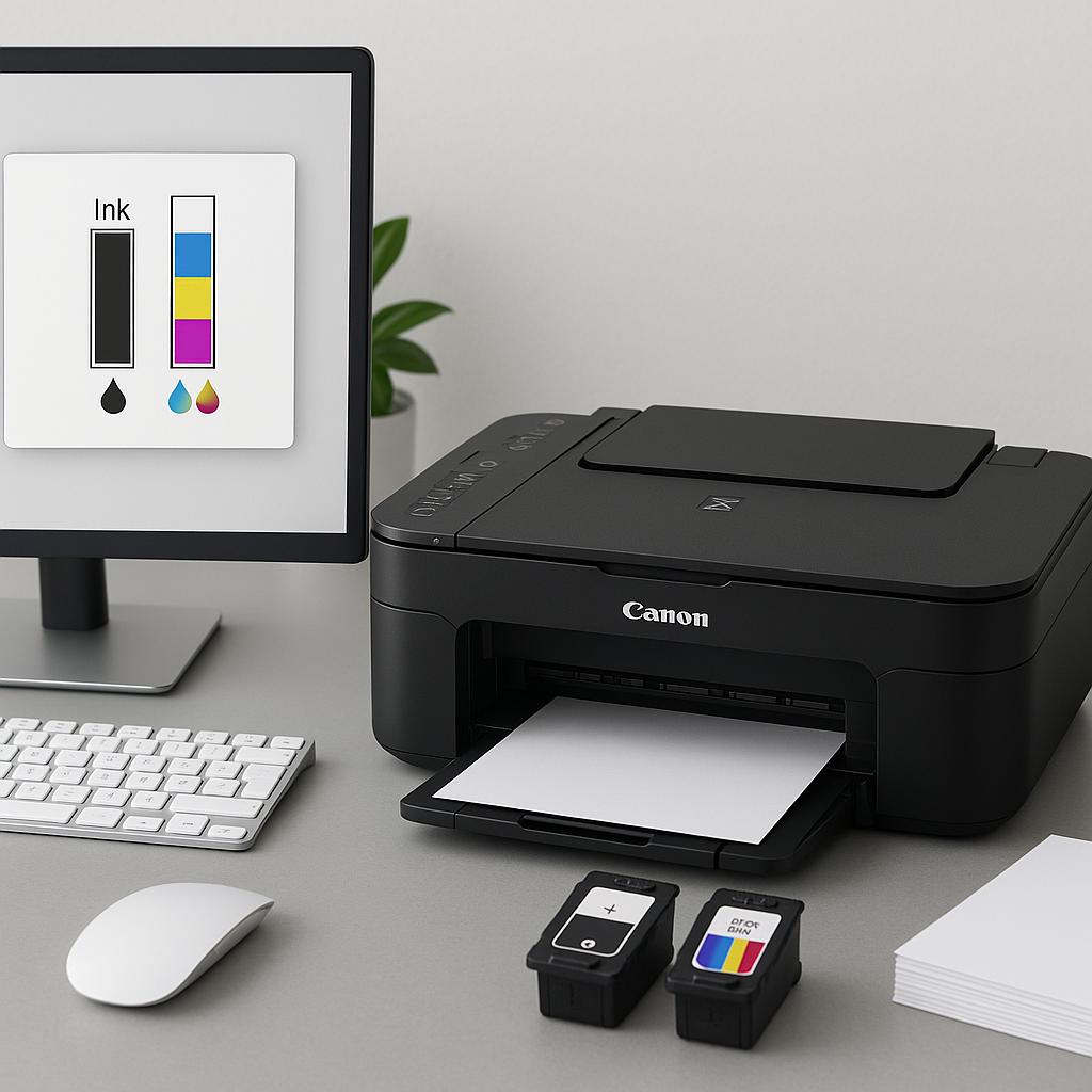 jak sprawdzić poziom tuszu w drukarce canon pixma ts3150?